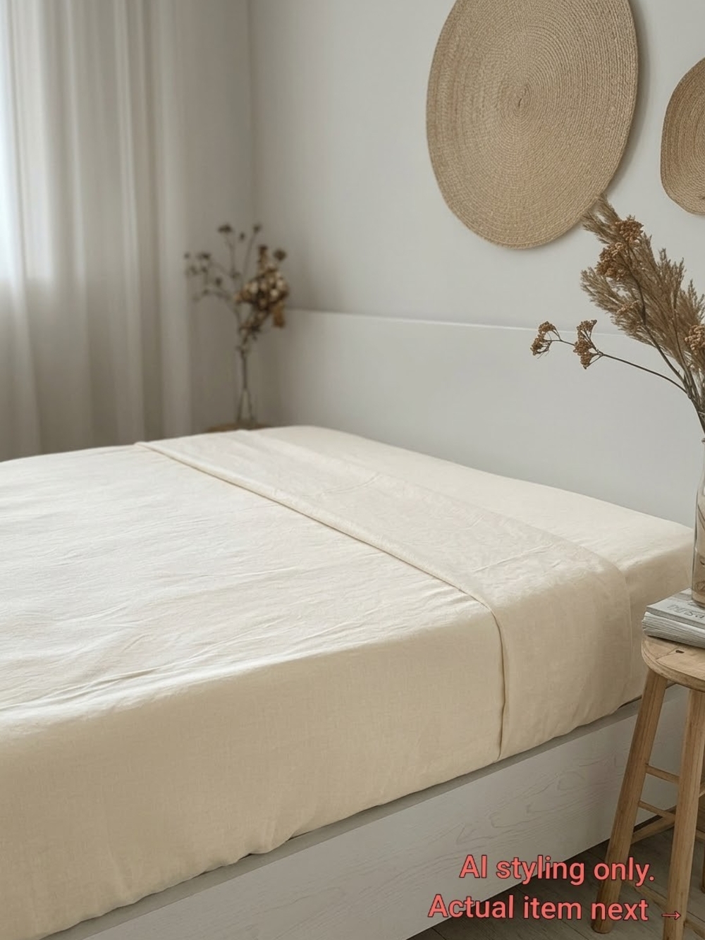 Target Home Queen Bed Sheet Set - Fitted & Flat Sheet Cream Light Yellow